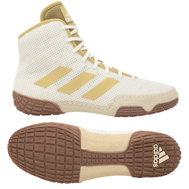 adidas Tech Fall 2.0 Wrestling Shoe, color: White/Vegas Gold